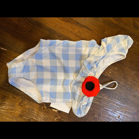 New Janie and Jack Girls one piece swimsuit size 3 flower - Picture 1 of 4